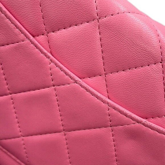 CHANEL Authentic Pink Lambskin Leather Logo Wallet - Picture 8 of 16